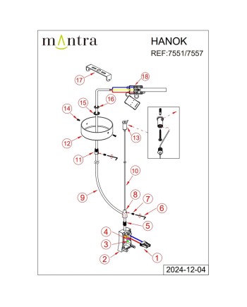 HANOK * TAPA LATERAL NEGRA CON CABLE ALIMENTACION Y FLORON